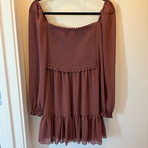 Aritzia Wilfred Tempest Mini Dress Rosy Red